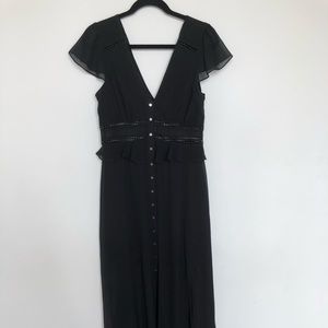Elegant Empire Waistline Black Long Dress